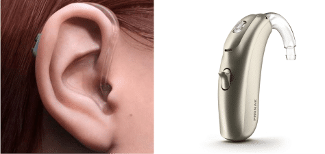 Aparaty słuchowe dużej mocy z indywidualnie dopasowaną wkładką uszną na podstawie wycisku ucha do głębokiego niedosłuchu.