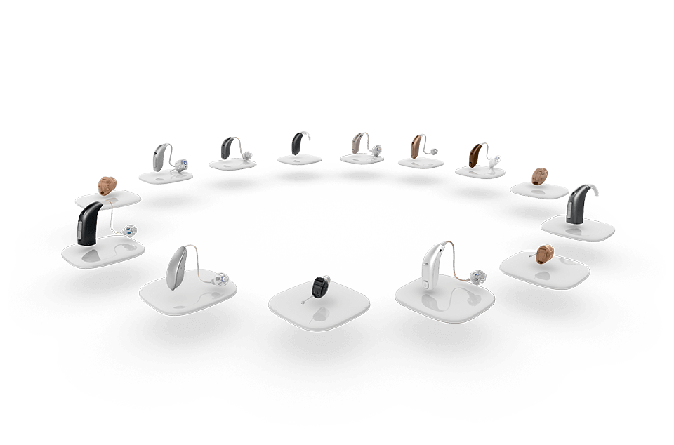 Aparaty słuchowe Signia, Phonak, Bernafon, Audio Service i ReSound z podziałem na rodzaje i klasy.